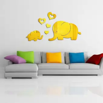 Elephant Wall Decor Mirror Sticker Diy Decal Removable Art Baby