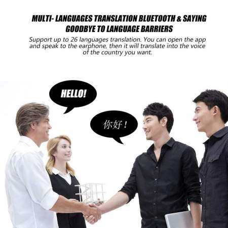 คำชุดหูฟังสเตอริโอหลายภาษาคำตัวรับสัญญาณบลูทูธสำหรับธุรกิจการเรียนรู้ Travel สีดำ - INTL