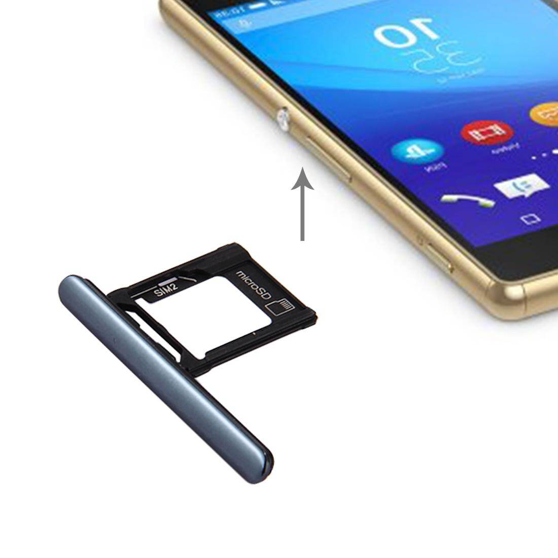 [on sale]Micro SD / SIM Card Tray + Card Slot Port Dust Plug for Sony Xperia XZ Premium (Dual SIM Version) (Black)