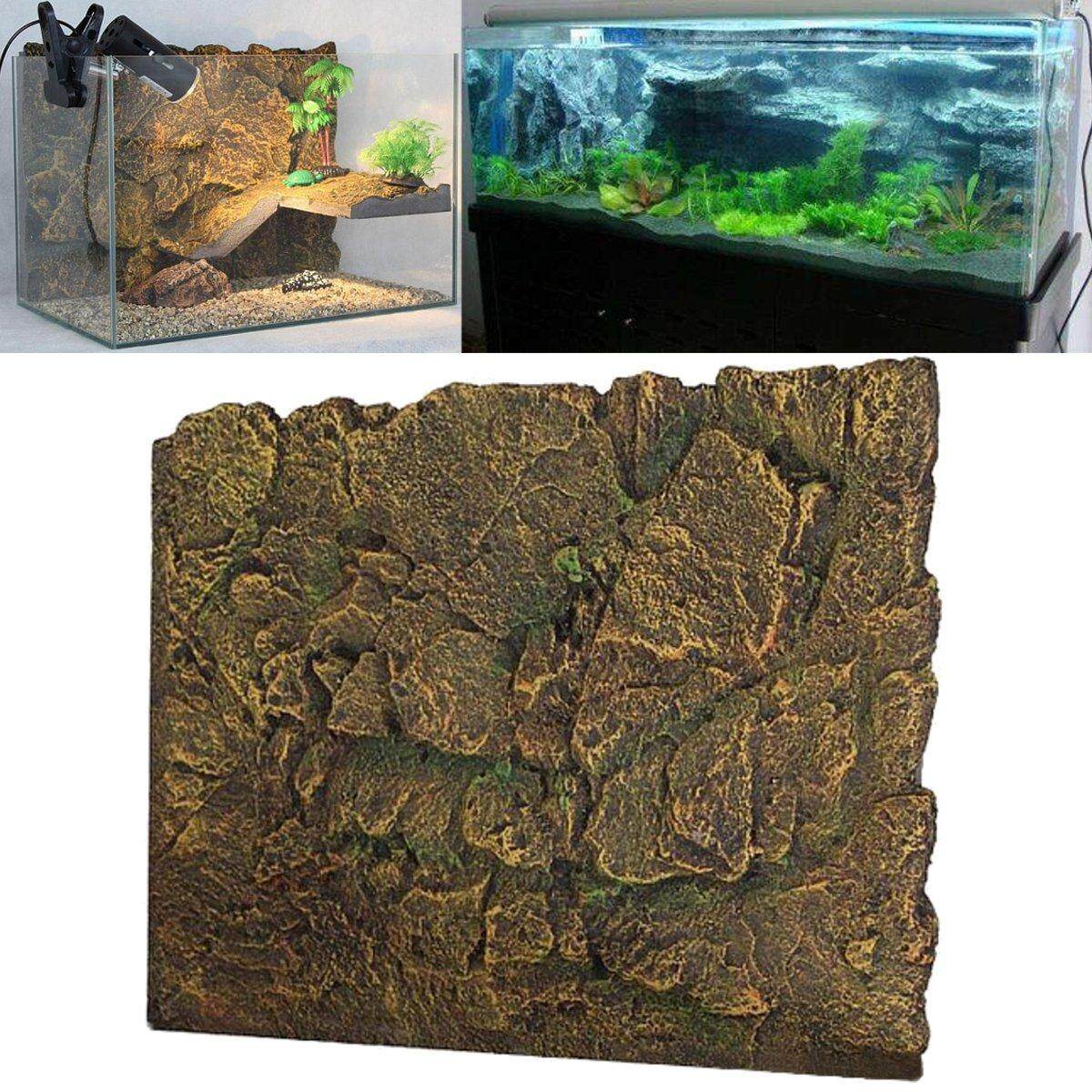 Fish Aquariums 60x45cm 3d Aquarium Background Foam Rock Reptile Fish Tank Landscape Board Pet Supplies
