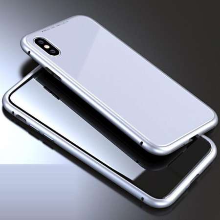 Qimiao Magnetic กรอบโลหะกระจกป้องกันมือถือป้องกันเคสหลังสำหรับ iPhone X 7 8 PLUS รุ่น: iPhoneX - INTL