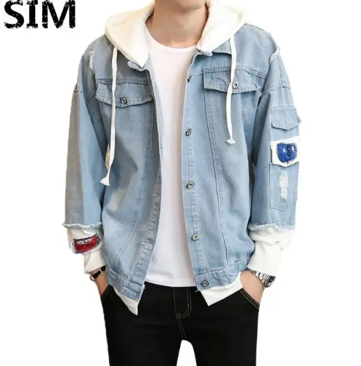 mens denim two piece