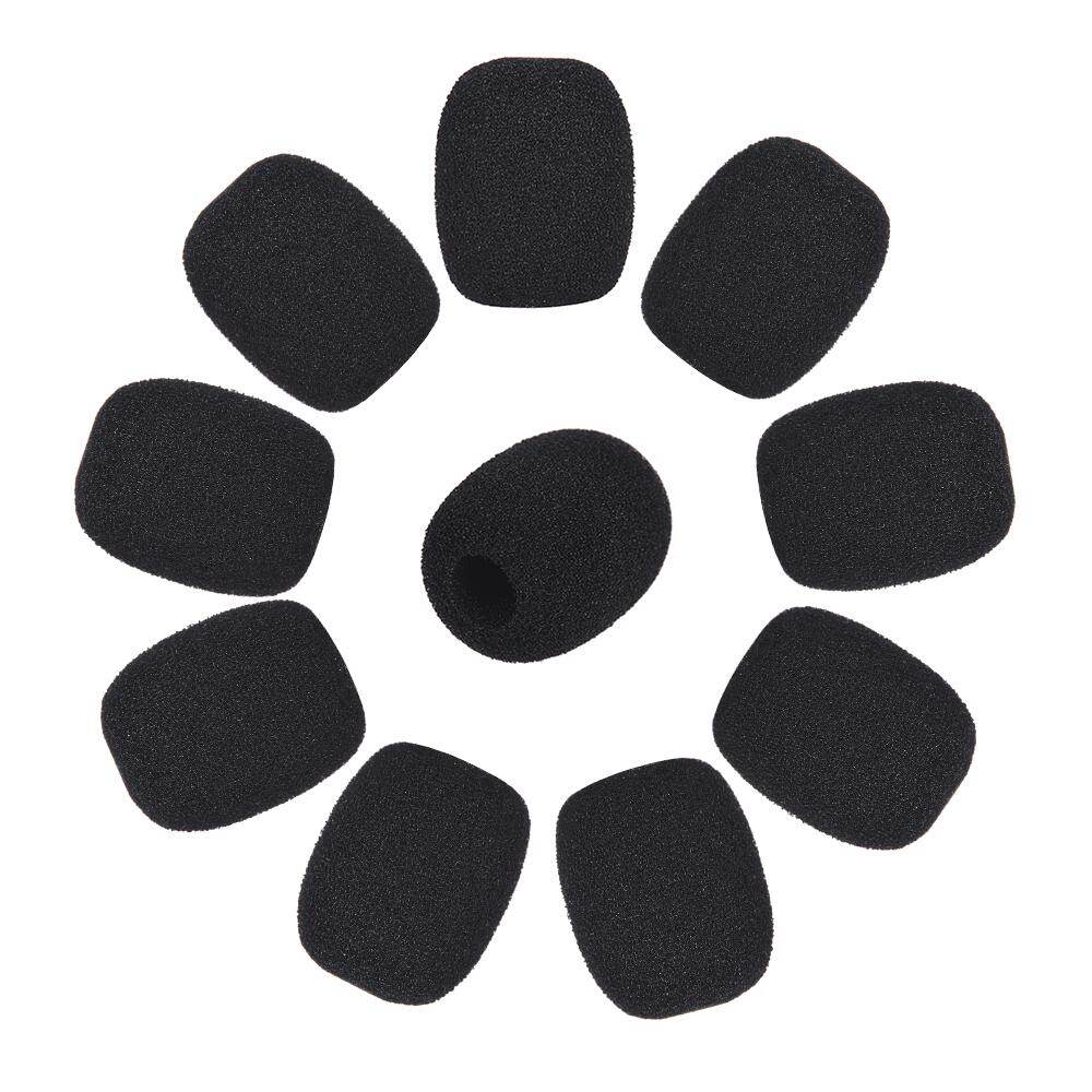 Andoer Mini Lapel Headset Microphone Windscreen Mic Foam Cover, Black 10-Pack