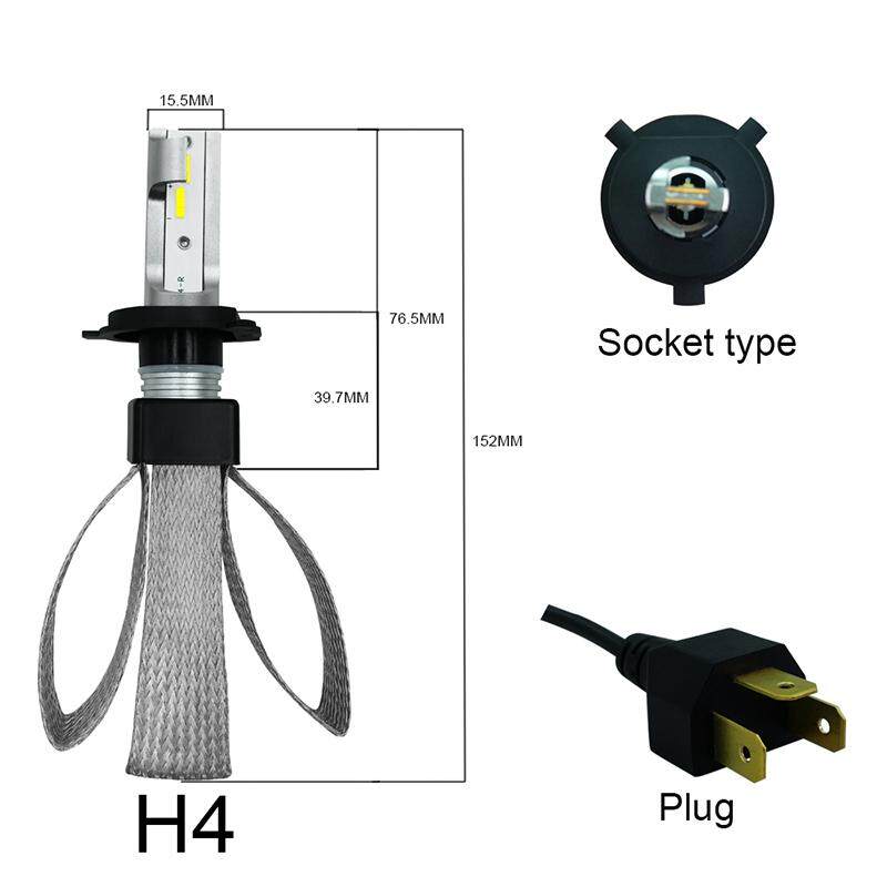 OEM 1 H4 LED Đèn Pha Ô Tô Tự Động Ánh Sáng Tản Nhiệt Nhanh Đèn 12 V 24 V 60 w/pair 9600lm Bền Xe Đèn Sương Mù Nguyên chất 6000 K Hi Lo Tia Siêu Sáng Ô Tô Đèn Pha Cắm Ô TÔ đầu Đèn (H4/9003/HB2 HI/LO)