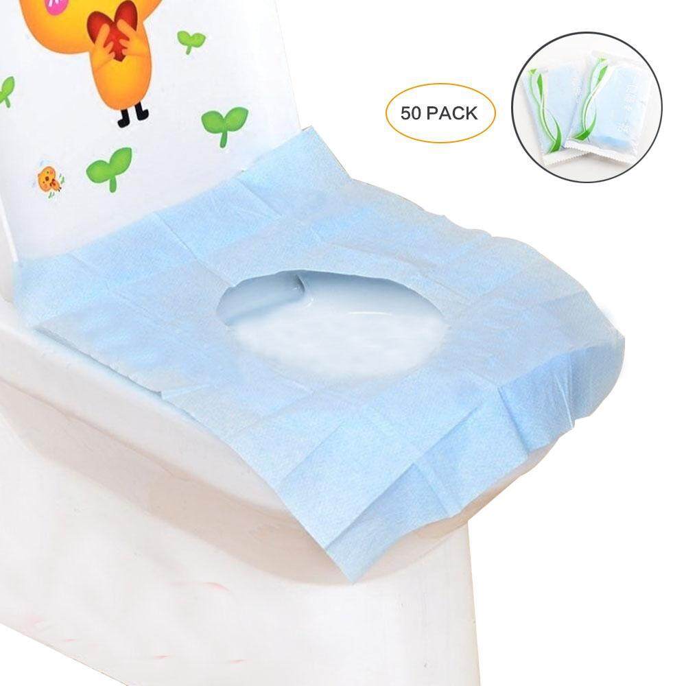 50 x Disposable Toilet Seat Covers Hygienic Flushable Travel Camping Pocket Size