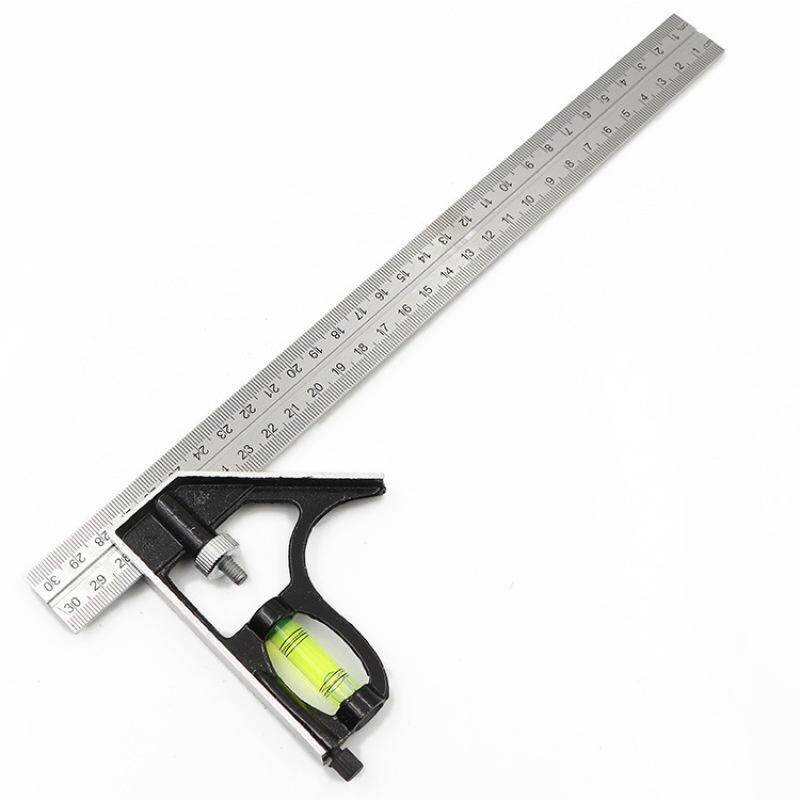 BSIDE Bộ Vuông Dùng Thử Kết Hợp Đa Năng Bằng Thép Không Gỉ Điều Chỉnh Được 300mm Thước Góc Phải
