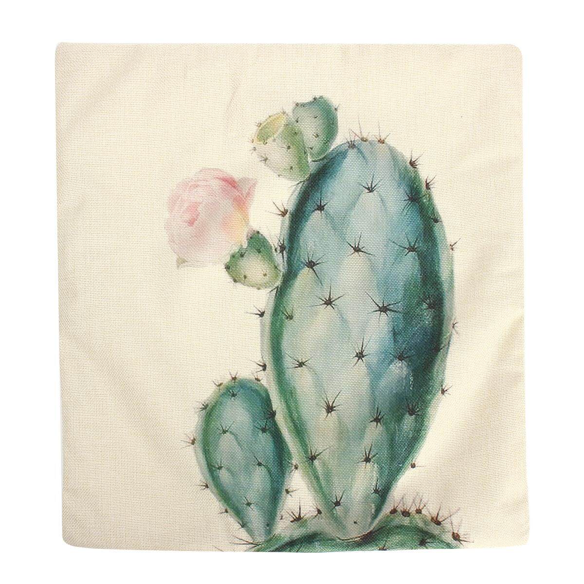 Cactus Plants Green Succulent Square Linen Pillow Case Cushion Cover Sofa Decor # 5