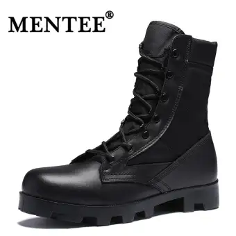 black suede tactical boots