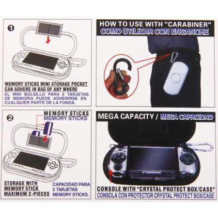 Miracle Shining 2 Packs Durable Carrying Case Pouch Bag for Sony PSP 1000/2000/3000 Console