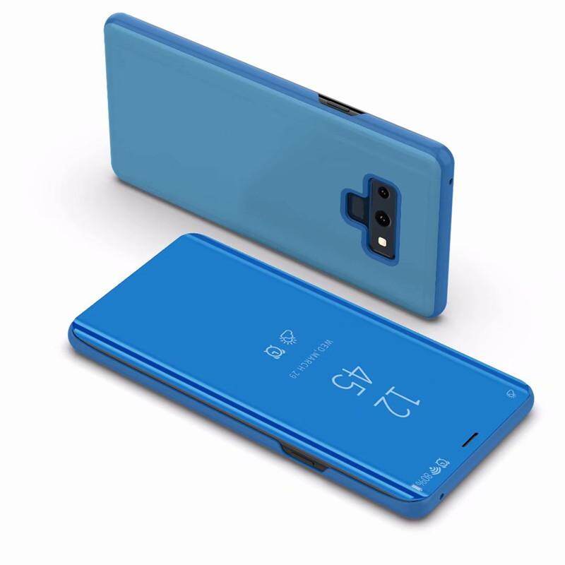 For "Samsung Galaxy Note 9" Flip View Plating Mirror Clear Leather Stand Holder Hand Case Cover