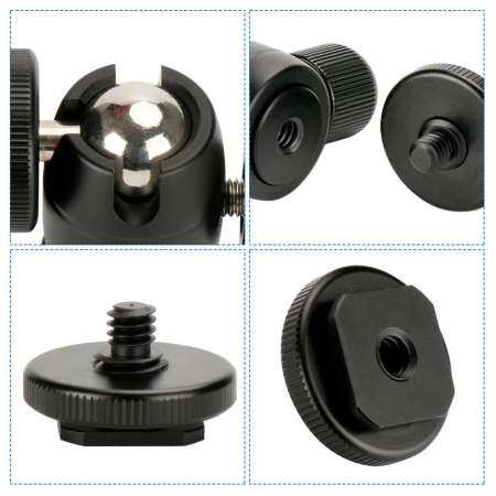 MINI บอลโลหะหัว 1/4 ที่ยึดสกรู 360 ° Ballhead อุปกรณ์เสริมขาตั้งกล้องสำหรับ Camera พร้อมรองเท้าร้อน - INTL