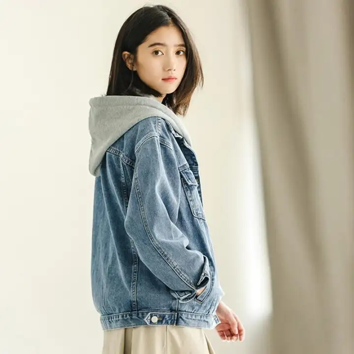 ladies hooded denim jacket