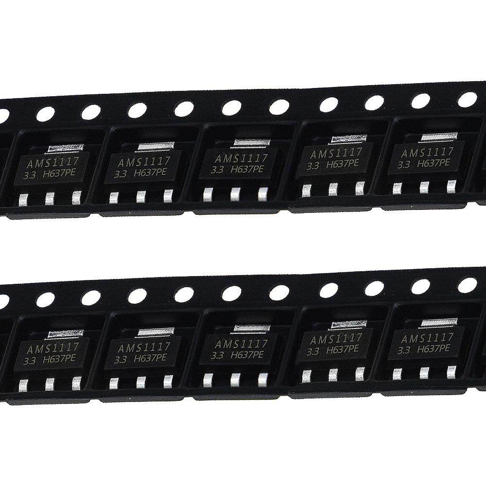 10pcs original ams1117 3.3v lm1117 3.3v 1a sot-223 voltage regulator ams1117-3.3v