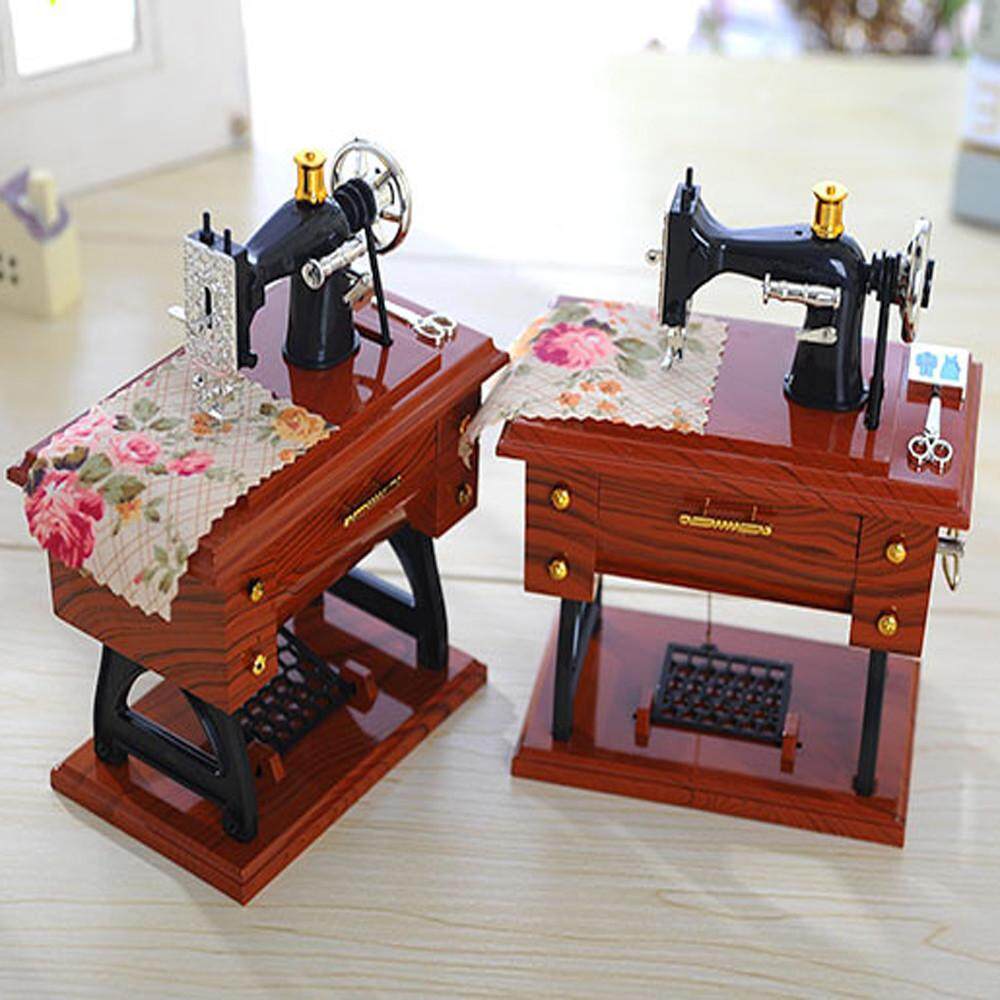 Senteniced Vintage Hộp Nhạc Máy May Mini Phong Cách Cơ Học Sinh Nhật Tặng Trang Trí Bàn