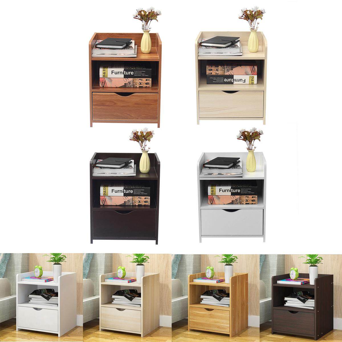 Modern Wooden Bedside Table Nightstand Storage Bedroom Cabinet Shelf Units