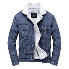 Nam Mùa Đông Denim Dày Dặn Ấm Áo Khoác Thời Trang Hip Hop Áo Khoác Ngoài