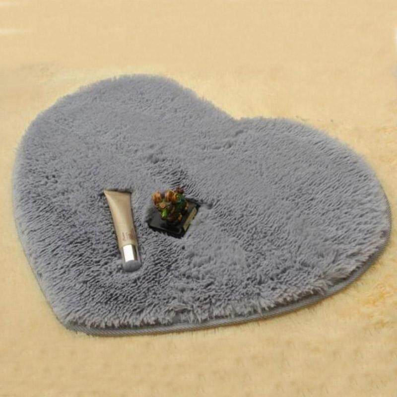 Aukey Storel 40x30cm Heart Shaped Carpet Shower Floor Bathroom Bath Rug Tub Foam Pad Mat