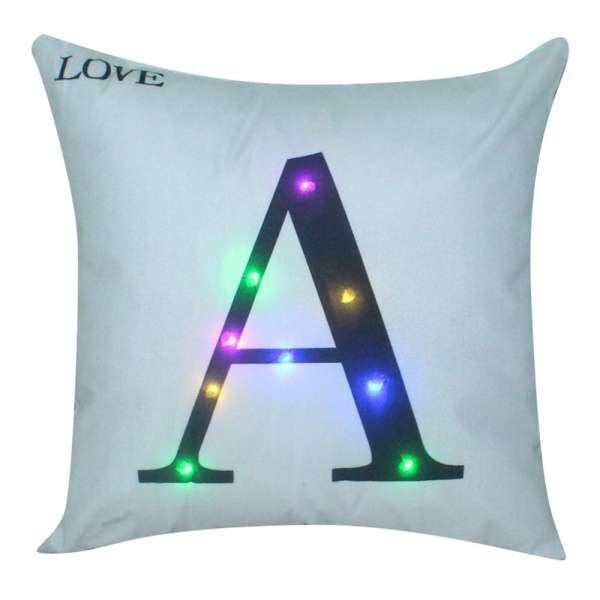 Aukey Storel Letters Printing Cover Glow Pillowcases Soft English Alphabet Cloth Christmas Bedroom