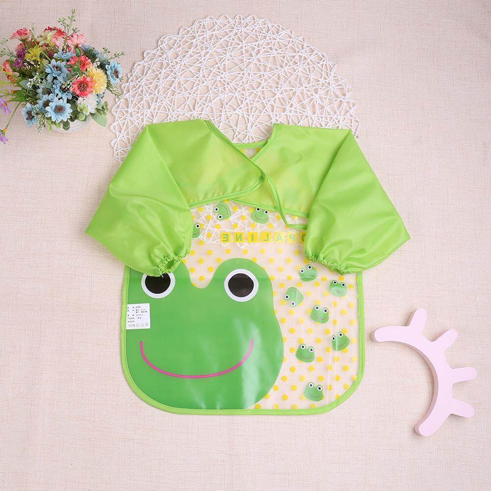 Cartoon Waterproof Unisex Baby Feeding Long Sleeve Art Apron Animal Bibs H
