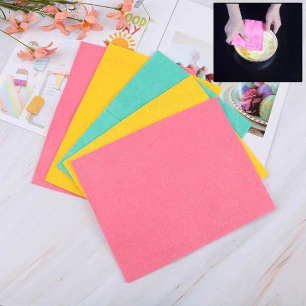 5 cái Microfiber Dishcloth Bếp Hình Chữ Nhật Giặt Vệ Sinh Nhà Cửa Khăn Sạch