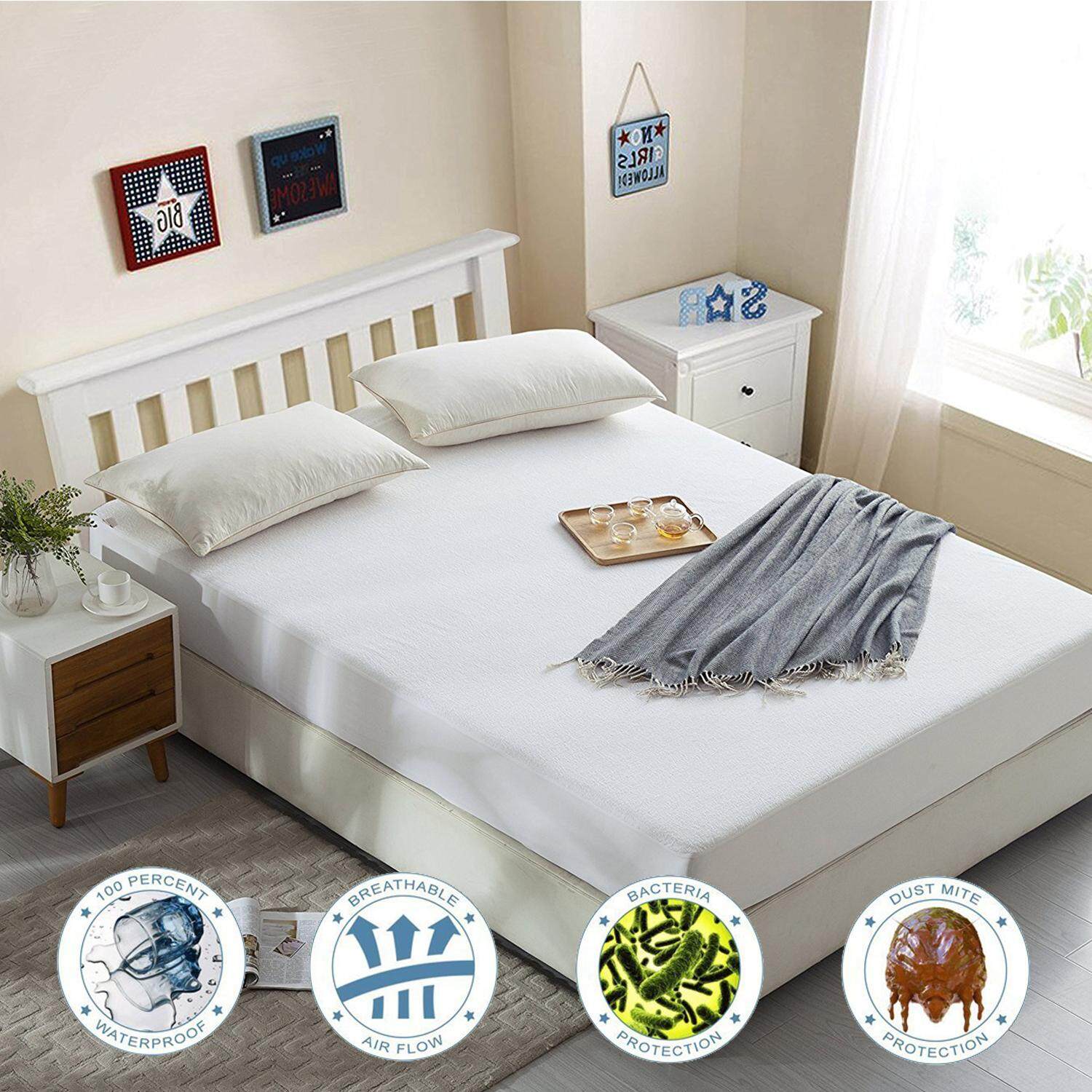 Đĩa đơn/Vua Đơn/Nữ Hoàng/Vua Cotton Matress Bao 100% Chống Thấm Nước Bảo Vệ Nệm Giường Lỗi Chống Bụi chi Miếng Lót Đệm Dành Cho Nệm