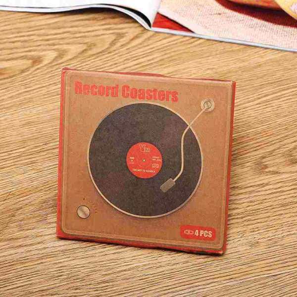 Burstore 6pcs Vinyl CD Album Record Drinks Coasters Bar Table Cup Glass Skid Mat - intl