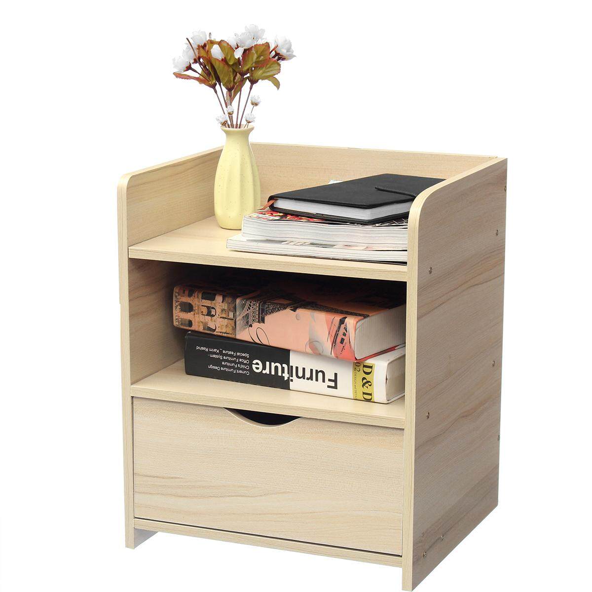 Modern Wooden Bedside Table Nightstand Storage Bedroom Cabinet Shelf Units