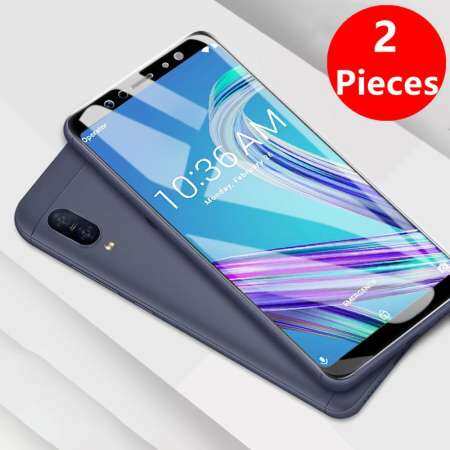 【 2 Pieces】Full ฝาครอบความแข็ง 9H Anti - Scratch กระจกเทมเปอร์หน้าจอฟิล์มกันรอยสำหรับ ASUS ZenFone MAX Pro M1 ZB602KL
