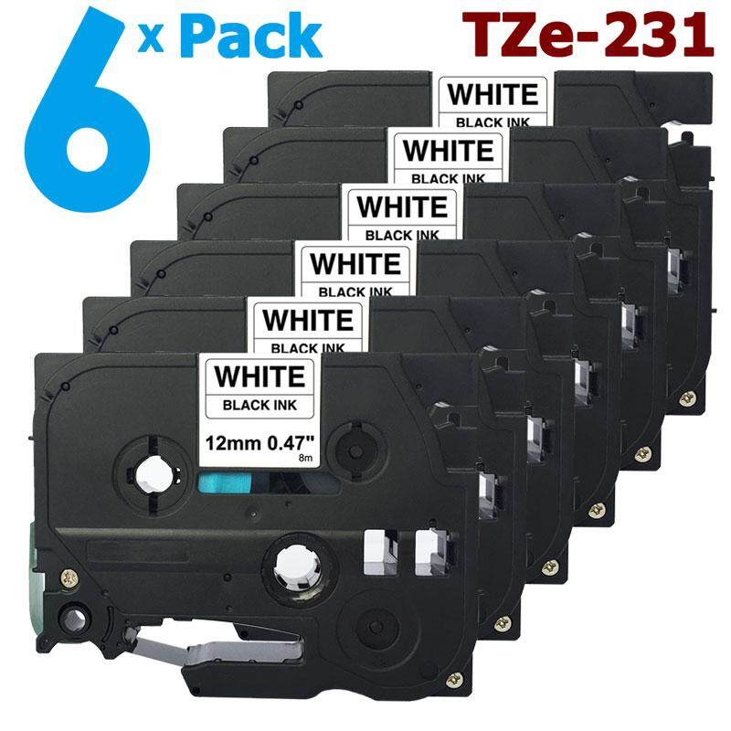 6 PACK Brother TZE231 P-Touch Label Tape TZ231 TZ-231