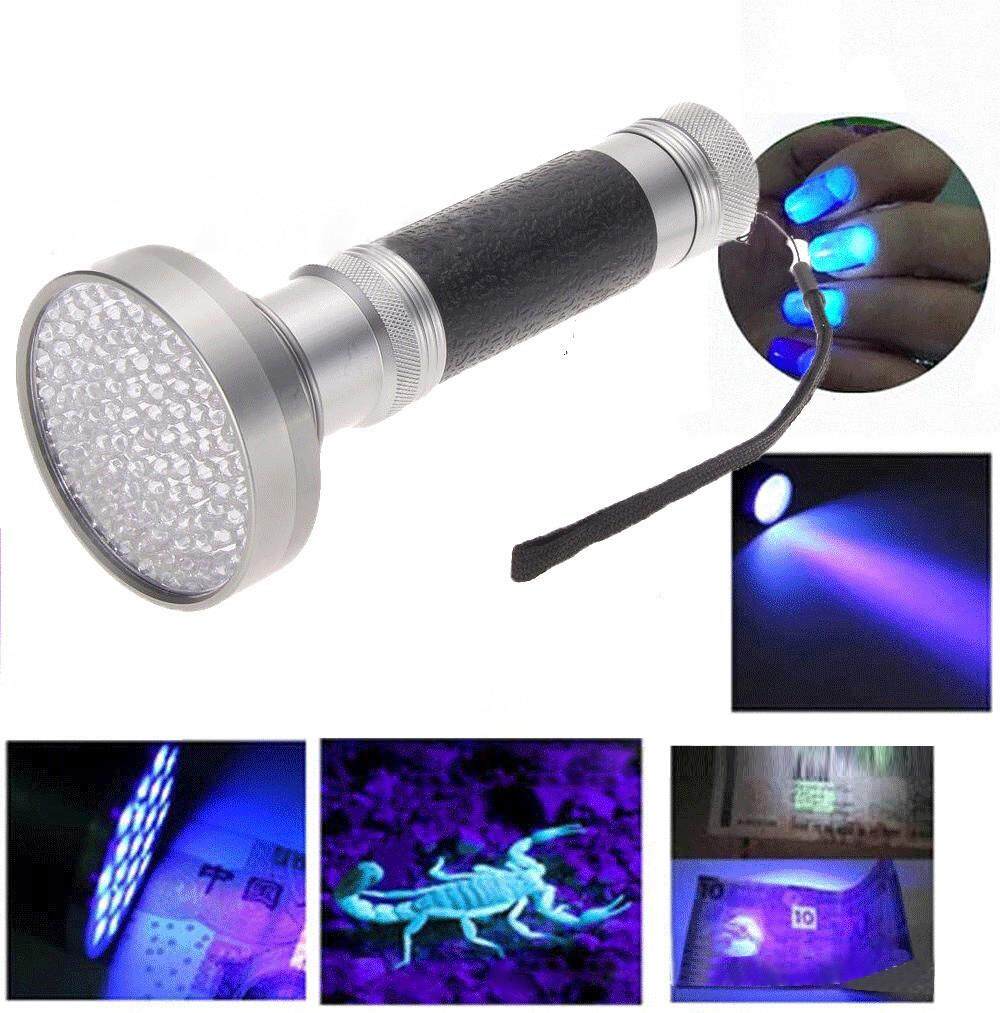 100 LED UV Blacklight Scorpion Flashlight Super Bright Detection Light Outdoor