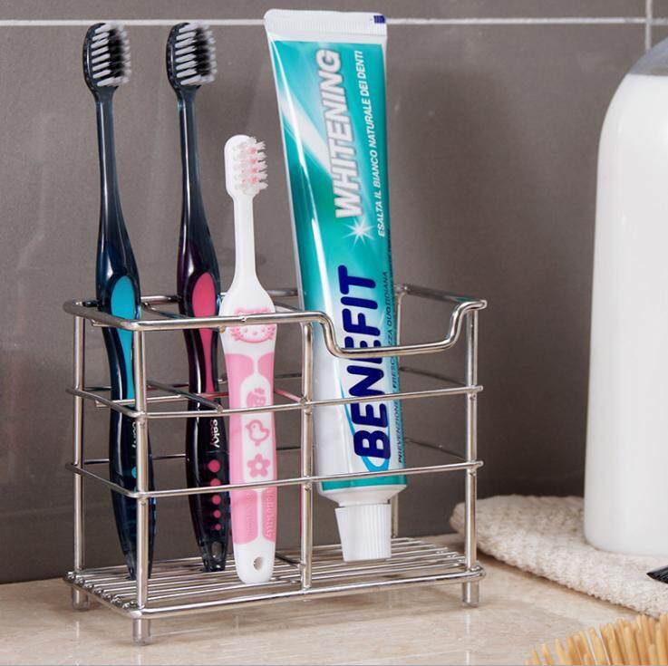 Stainless Steel Toothbrush Holder Toothpaste Razor Stand Rack Bathroom Organizer