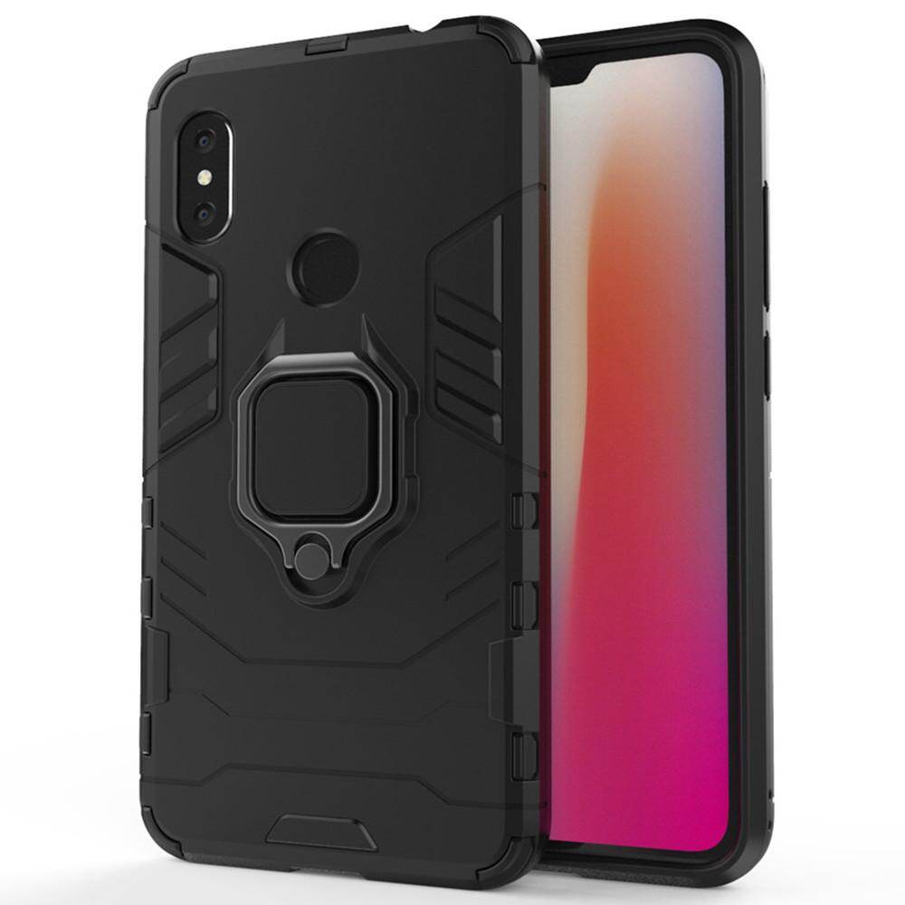 For Xiaomi Redmi Note Pro Phone Case, Silicone TPU and Hard PC Luxury  Armor Shockproof Metal Ring Holder Cover Casing