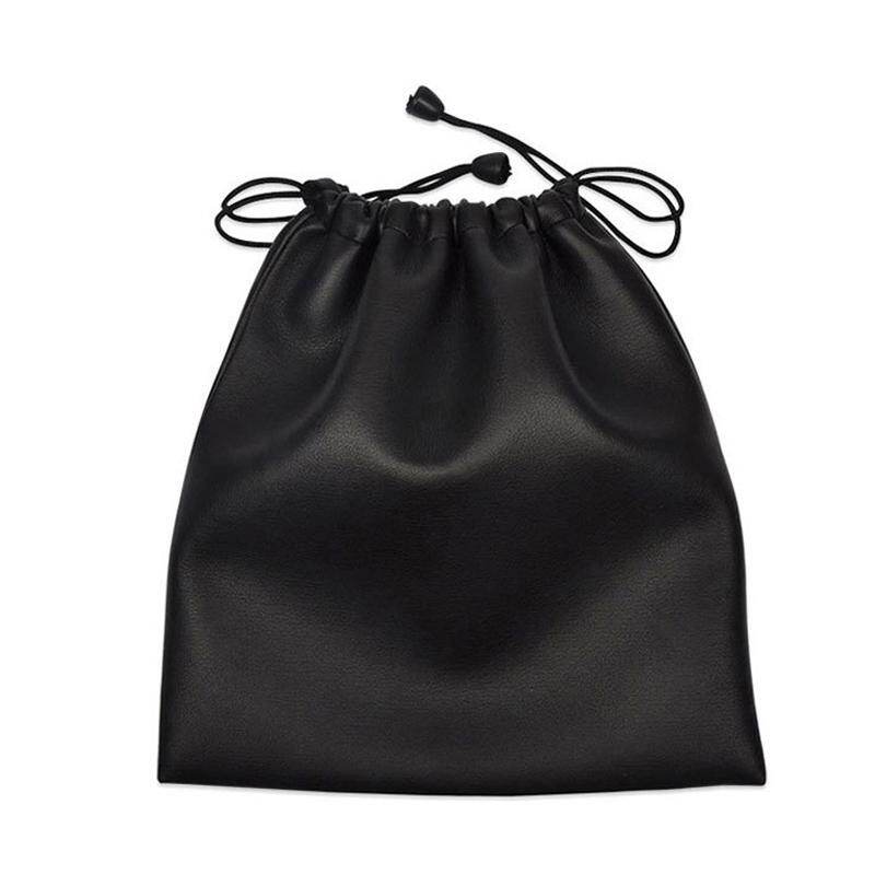 PU Leather Soft Headphone Bag Earphone Headset Pouch Headphone Case Hard Disk Cable Card Storage Bag With Locking String