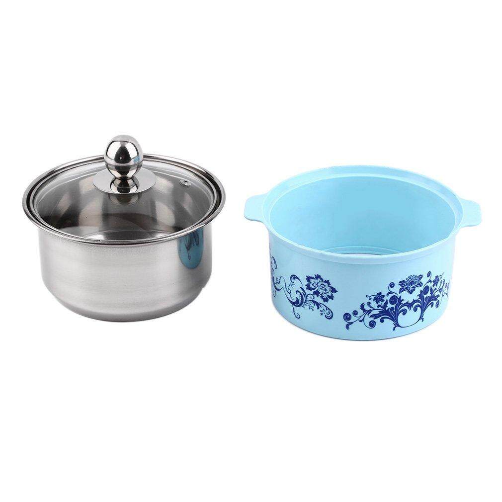 GOOD Stainless Steel Small Single Use Hot Pot With Lid for Electromagnetic Oven Blue - intl