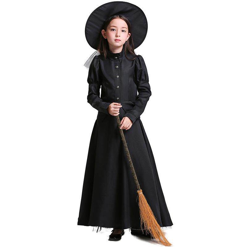 Dolaplay Brand The Wizard of Oz Halloween Costume Stage Performance Adult Children COS Black Witch Witch Plays Parent-child Clothing