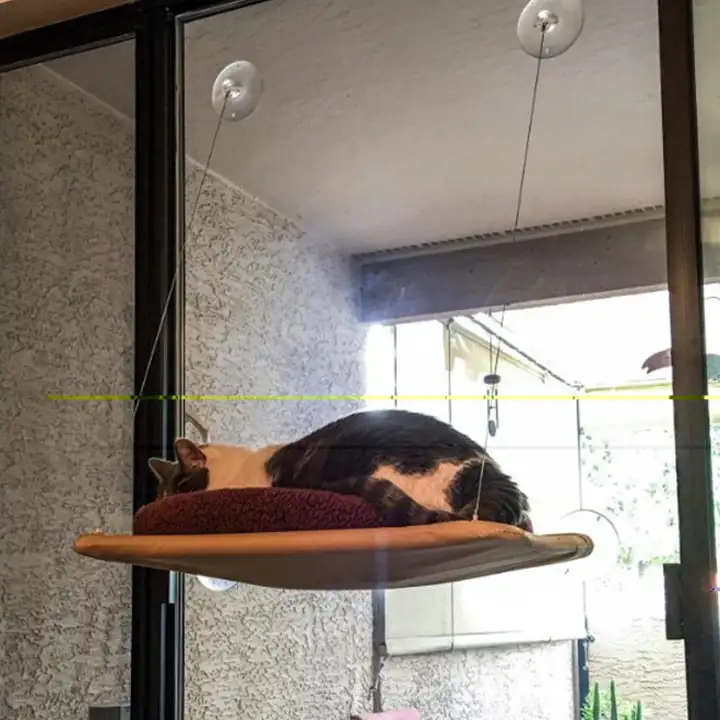 Simple Cat Window Perch Window Mounted Cat Bed Hammock Sunny Seat Kitty Bed Climbing Tower With Suction Cups Intl