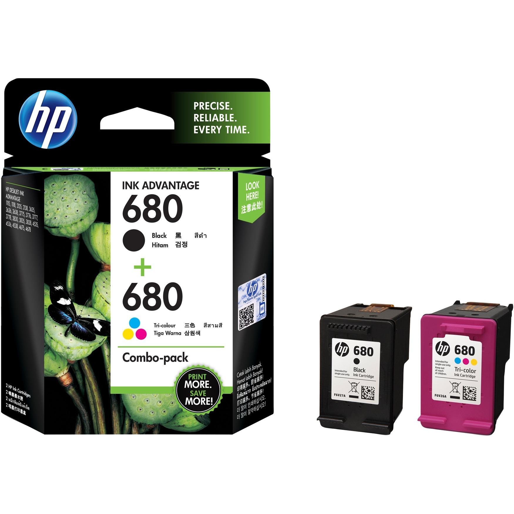HP 680 Combo Pack (Black+Tri-Color 