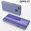 Luxury ภาพกระจกใสเคสมือถือพับได้อัจฉริยะสำหรับ OPPO F7 ปกหนังกรณี