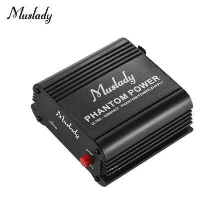 Muslady ULTRA - ไมโครโฟนขนาดเล็ก + 48 โวลต์ Phantom Power Supply พร้อม XLR Input  Output สำหรับคอนเดนเซอร์ไมโครโฟนสตูดิโอบันทึกเสียงเพลง