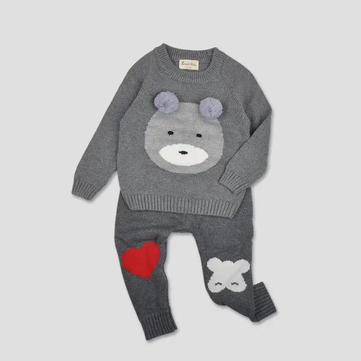 Autumn Kids Girls Cute Bear Pattern Sweaters Winter Kids Fashion Bear Pattern Knitting Sweaters for Girl Boy Children Cloth