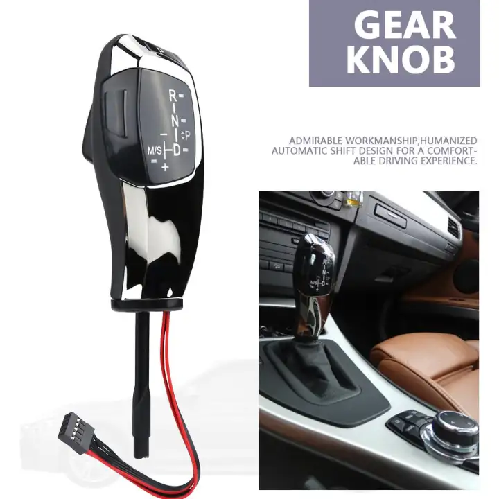 Chrome Black LHD Automatic LED Gear Shift Knob for E90 E91 E93 E81 E82 E84 E87 E88 E89 Gear Shift Knob