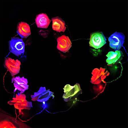 Star Mall 3 เมตร 20 LEDs โรแมนติกจำลองกุหลาบหลอดไฟประดับแบบสายสำหรับโคมไฟงานเลี้ยงตกแต่ง: สว่างเสมอ + กระพริบ