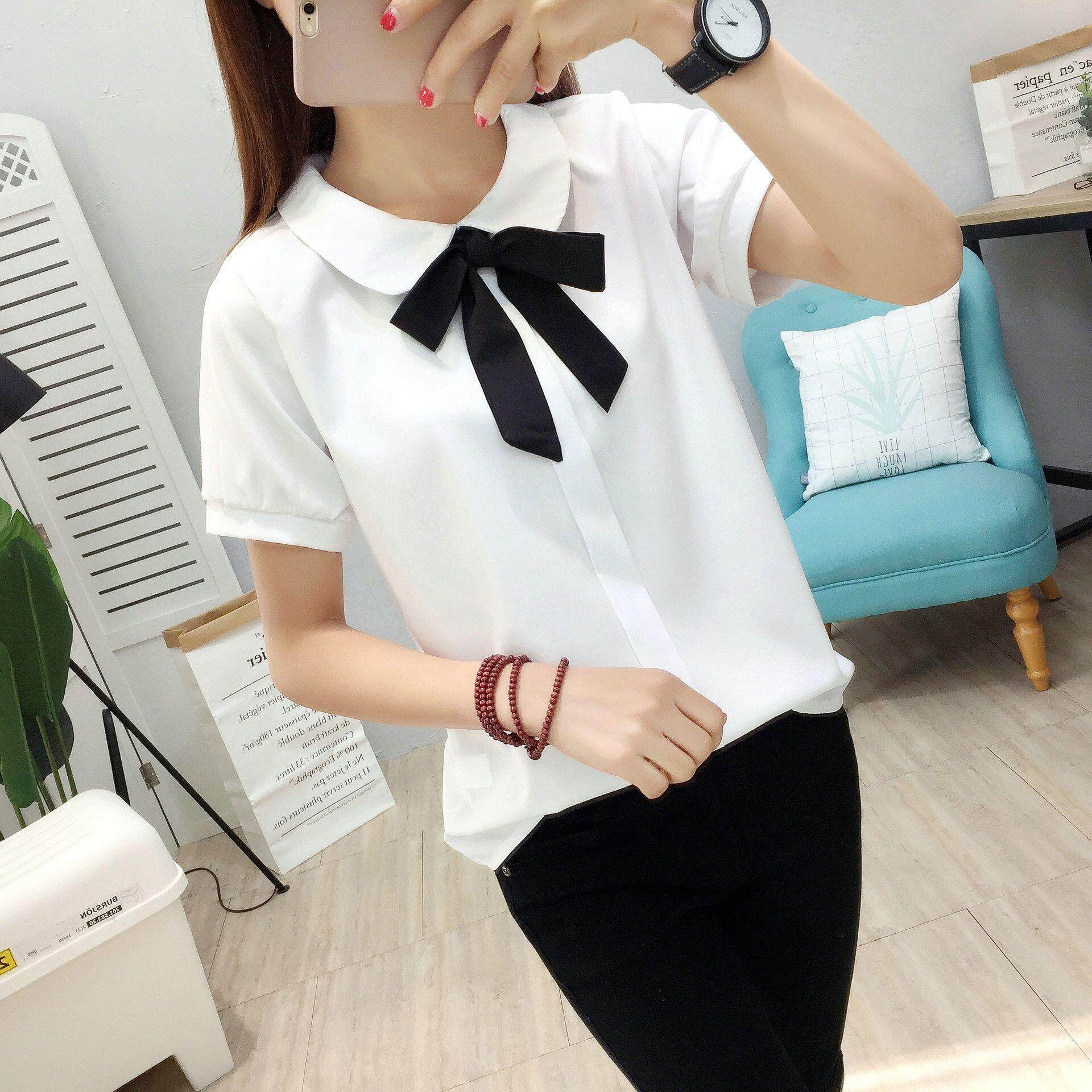 womens white peter pan collar shirt