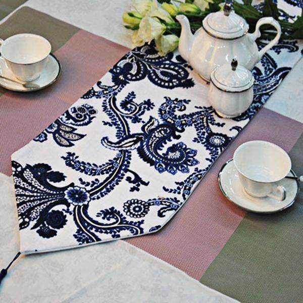 Blotch Printing Fashion Rectangle Tablecloths Flower Table Runners Mats Table Cloth Covers Tables Decoration Home Decor Kitchen Accessories Party Supplies # 32*220cm single flower - intl