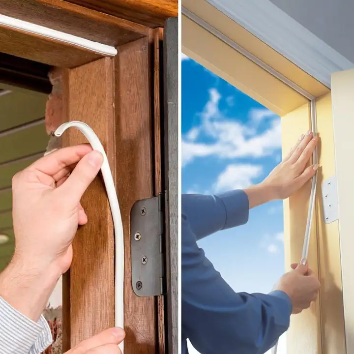 Outflety Door Weather Stripping Self Adhesive Seal Strip For