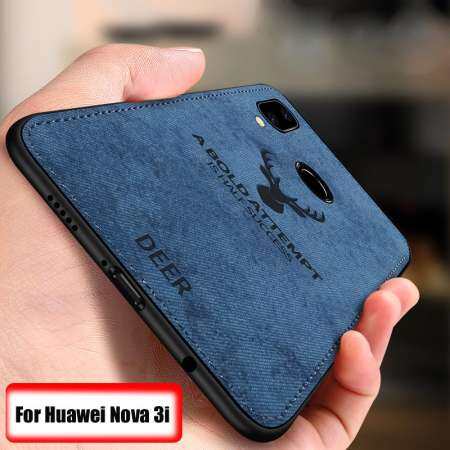 สำหรับ Huawei Nova 3i กวางผ้า Texture Case HYBRID Soft Anti - SLIP กันกระแทกฝาหลัง
