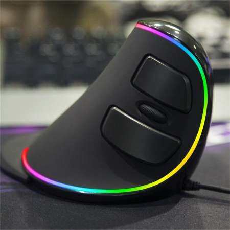 QNstar Delux M618 พลัส RGB เมาส์แนวตั้ง IntelliSense การหายใจเมาส์แบบมีสาย