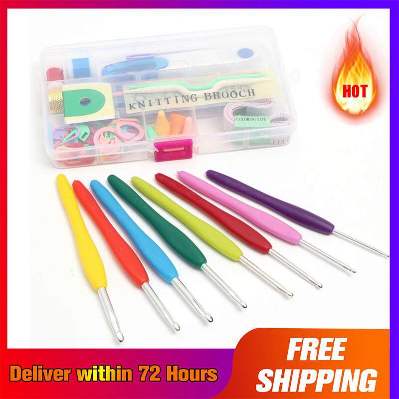 31 x Colour Crochet Hooks Multi Yarn Knitting Needles Set Kit with Case Tool DIY