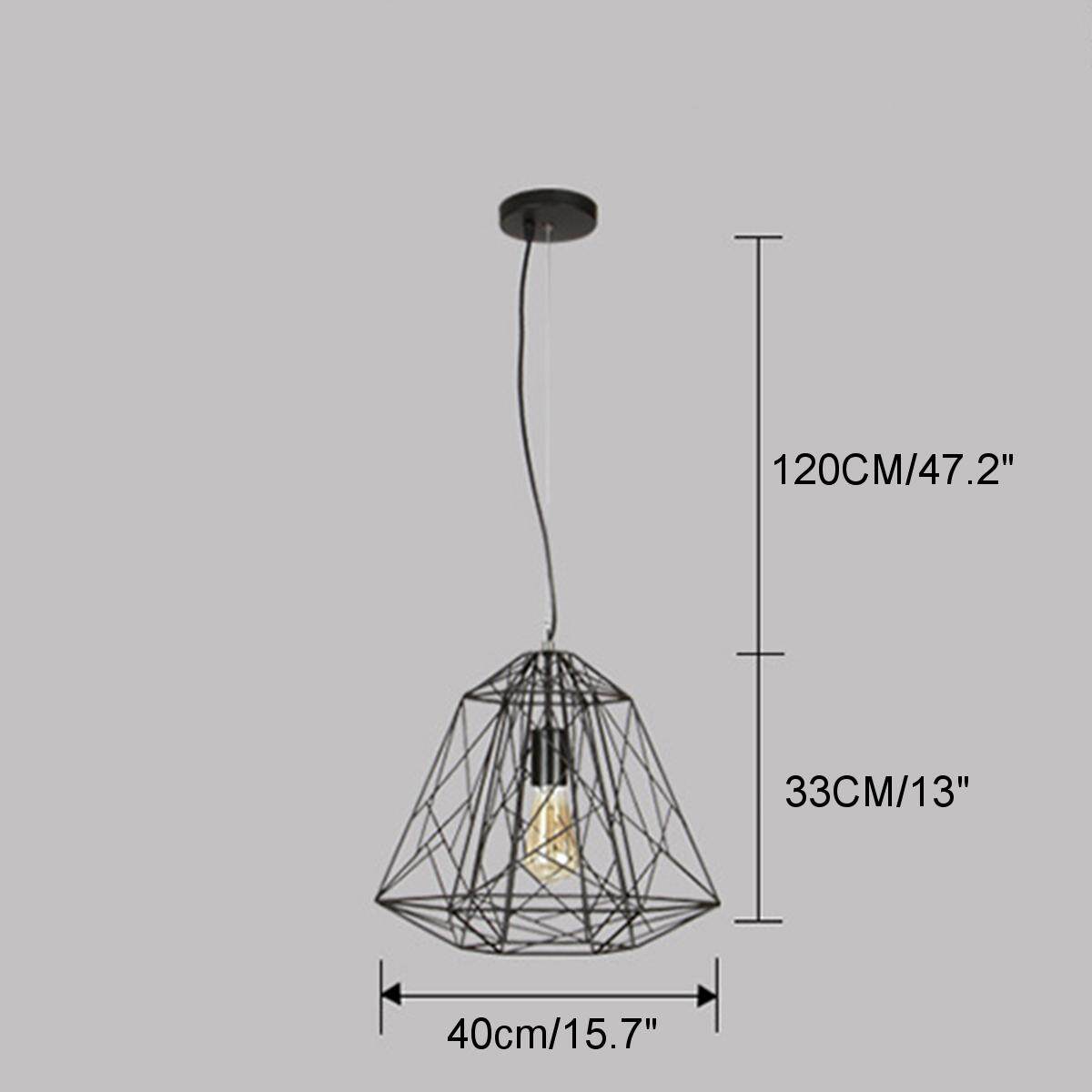 Hiện đại Kim Loại Dây Khung Âm Trần Mặt Dây Chuyền Bóng Lớn Kích Thước 42x35 cm