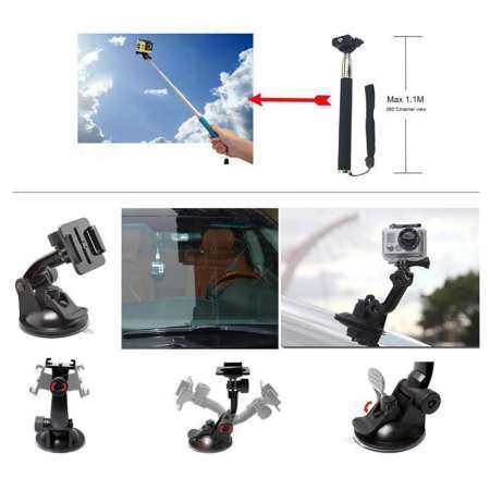 HXM 50 in 1 แบบพกพาอุปกรณ์กีฬา Kit Action Motion Camera อุปกรณ์เสริมสำหรับ GoPro HERO 4/3